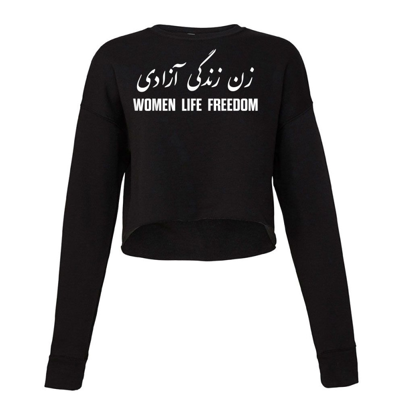 Women Life Freedom Support Persian Zan Zendegi Aza Cropped Sweater by hended | Artistshot