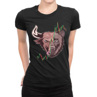 Bull Vs Bear Candlestick Chart Stock Market Invest Ladies Fitted T-shirt | Artistshot