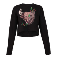 Bull Vs Bear Candlestick Chart Stock Market Invest Cropped Sweater | Artistshot