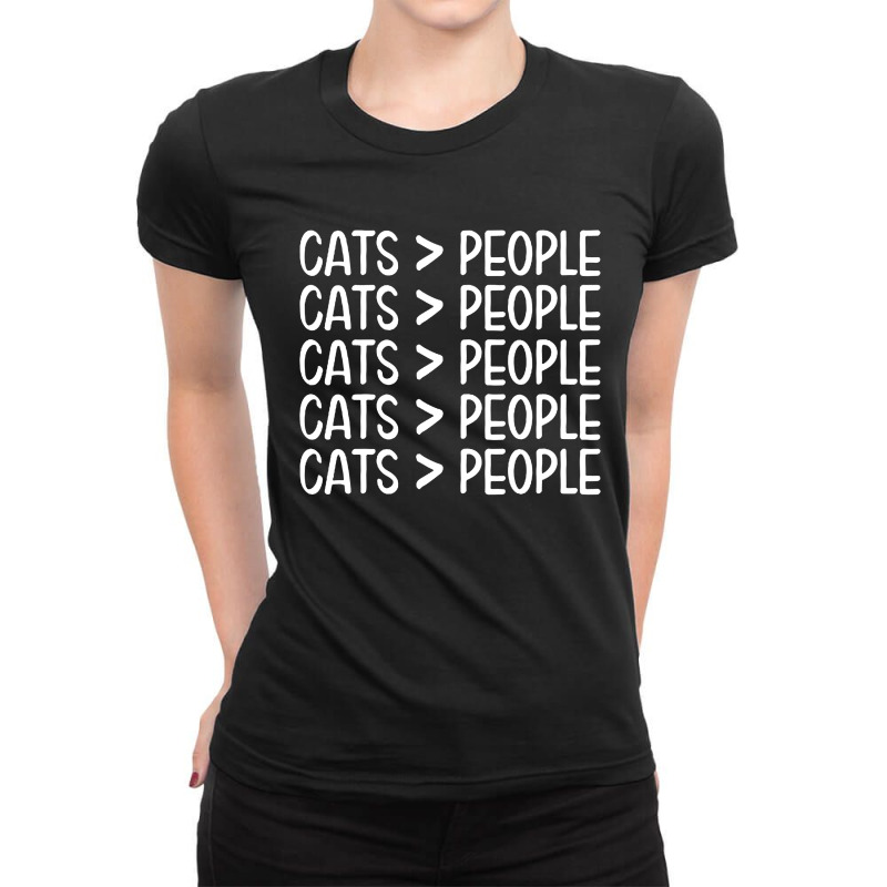 Cats Are Greater Than People Kitty Cat Lover Ladies Fitted T-Shirt by Topbrand | Artistshot