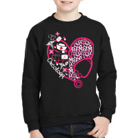 Leopard Heart Stethoscope Oncology Nurse Valentine Youth Sweatshirt | Artistshot