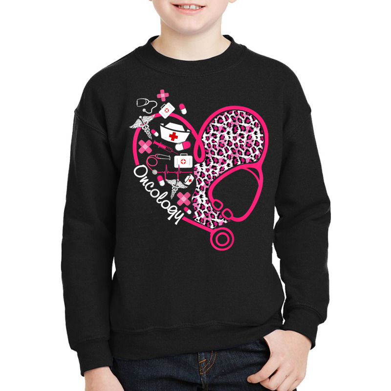 Leopard Heart Stethoscope Oncology Nurse Valentine Youth Sweatshirt by chomibe | Artistshot