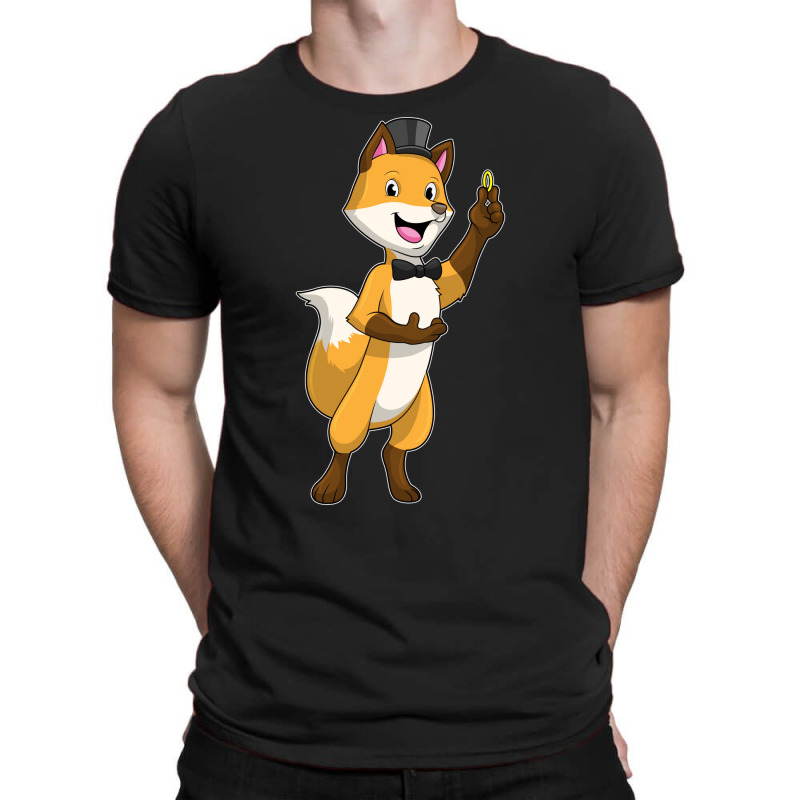 Fox As Groom With Wedding Ring Hipster T-shirt | Artistshot