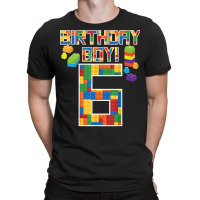 Cute 6th Birthday Gift 6 Years Old Block Building Boys Kids T Shirt T-shirt | Artistshot