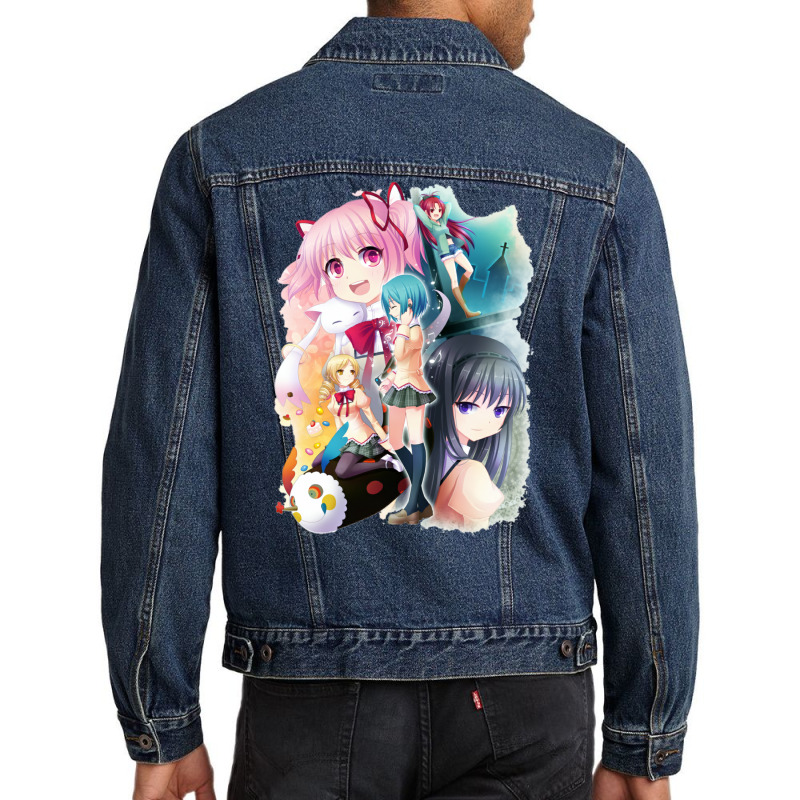 Puella Magi Madoka Magica Anime 1 Men Denim Jacket by xaahiradada3 | Artistshot