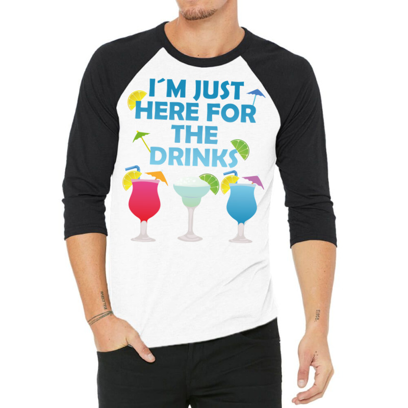 Im Just Here For The Drinks Alcohol Party Gift Boy 3/4 Sleeve Shirt | Artistshot