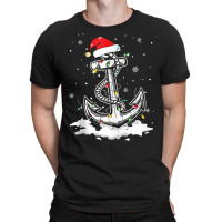 Anchor Boating Sailing Christmas Santa Hat Lights T-shirt | Artistshot