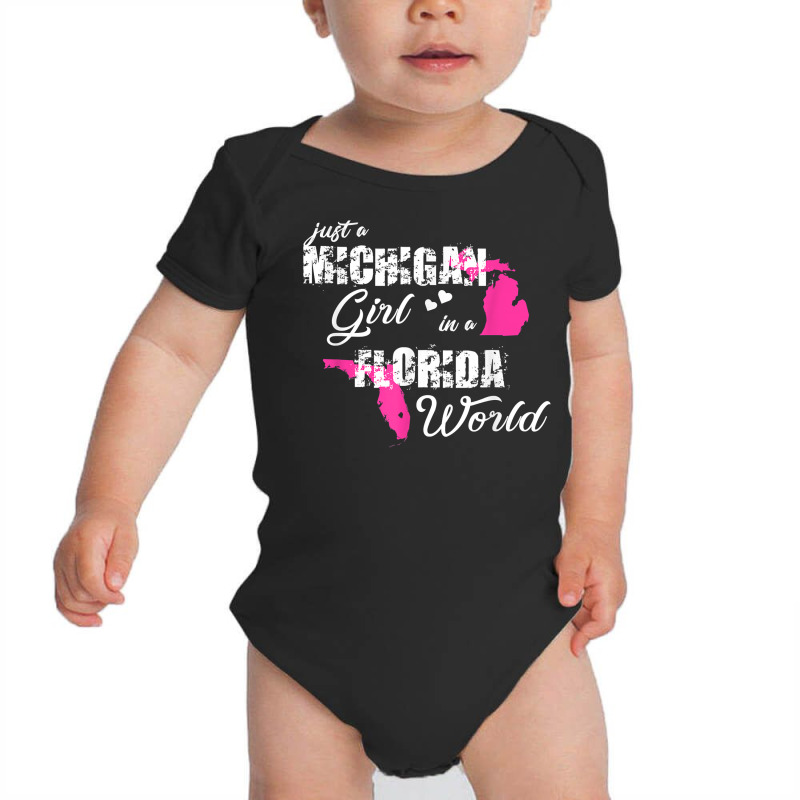 Funny Michigan Shirts Just A Michigan Girl In A Fl Baby Bodysuit | Artistshot