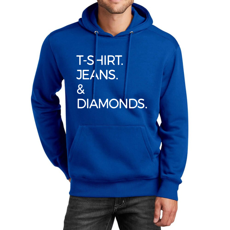 T Shirt Jeans And Diamonds Unisex Hoodie | Artistshot