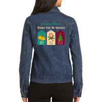 Loan Officer Christmas Gift Tag Funny Holiday Bell Ladies Denim Jacket | Artistshot