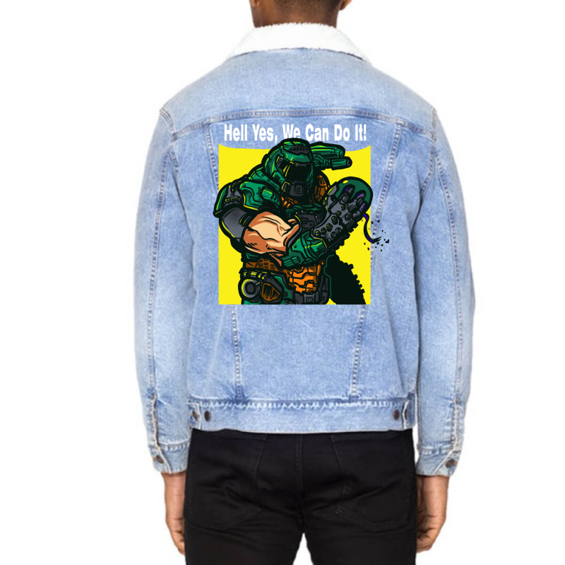 Hell Yes Unisex Sherpa-Lined Denim Jacket by ovillabogevr | Artistshot