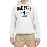 Oak Park Illinois Il Vintage Sports Design Black P Youth Hoodie | Artistshot