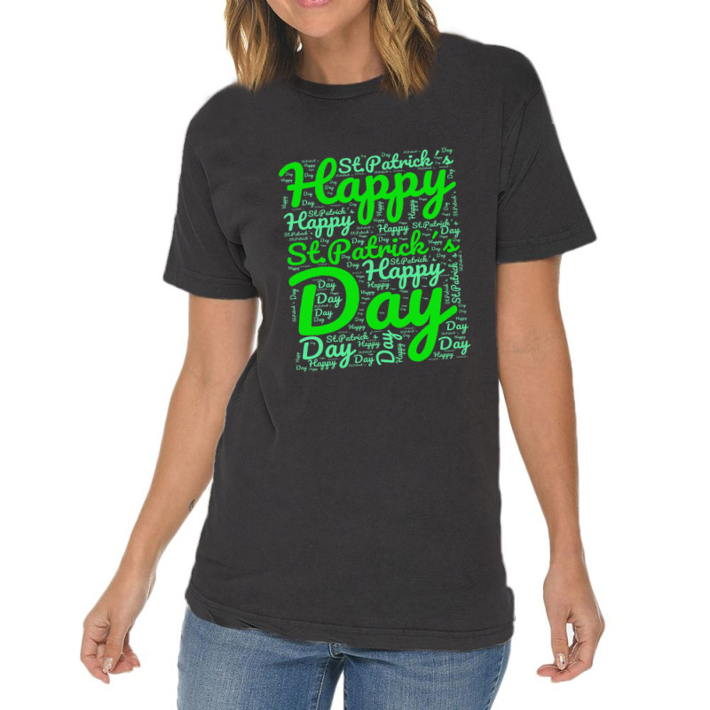 Happy St Patricks Day Wordart Funny Irish Vintage T-Shirt by lauUPTEES | Artistshot