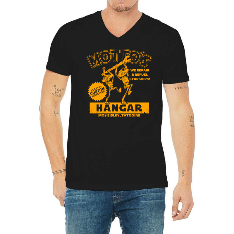 Motto's Hangar V-neck Tee | Artistshot