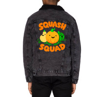 Squash Squad Cute Funny Autumn Fall Pumpkin Butter Unisex Sherpa-lined Denim Jacket | Artistshot