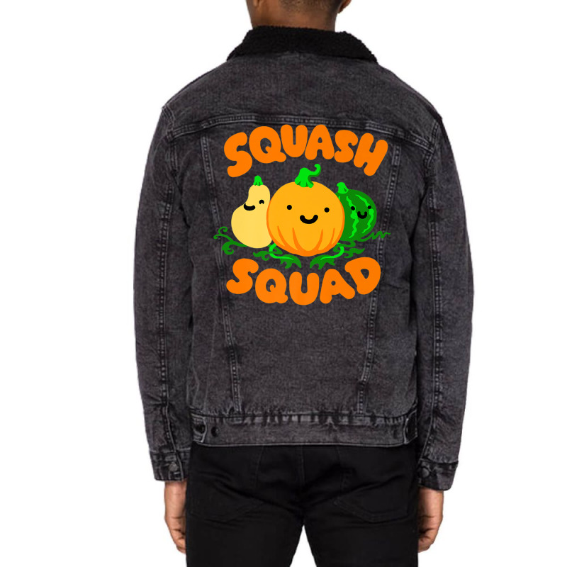 Squash Squad Cute Funny Autumn Fall Pumpkin Butter Unisex Sherpa-Lined Denim Jacket by aiiluurosy | Artistshot