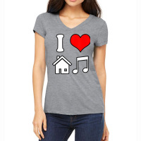 I Love House Music Funny Electronic Music Tank Top Women's V-neck T-shirt | Artistshot