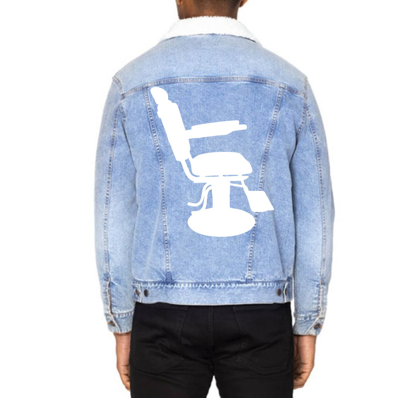 Barber Hairdresser Barber Chair Cutting Hair Unisex Sherpa-lined Denim Jacket | Artistshot