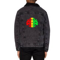 Rasta Skull And Crossbones Unisex Sherpa-lined Denim Jacket | Artistshot