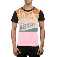 Vintage Retro Eat Sleep Dance Repeat Dance Team Gi Graphic T-shirt | Artistshot