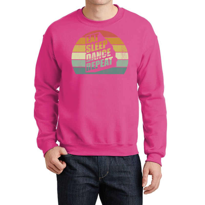 Vintage Retro Eat Sleep Dance Repeat Dance Team Gi Crewneck Sweatshirt by efawcuro9 | Artistshot