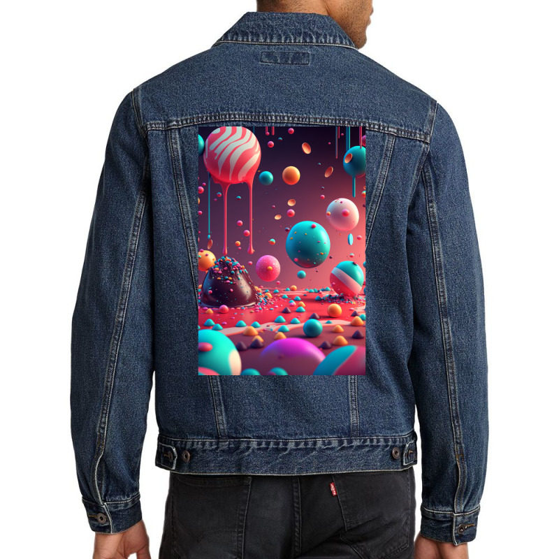 Candy World  2 Men Denim Jacket by enzormiersh | Artistshot