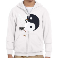 Tai Chi White Crane Yin, Yang, Qi Gong, Chinese Wh Youth Zipper Hoodie | Artistshot