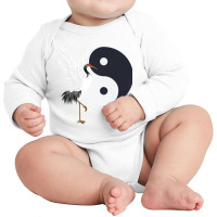 Tai Chi White Crane Yin, Yang, Qi Gong, Chinese Wh Long Sleeve Baby Bodysuit | Artistshot