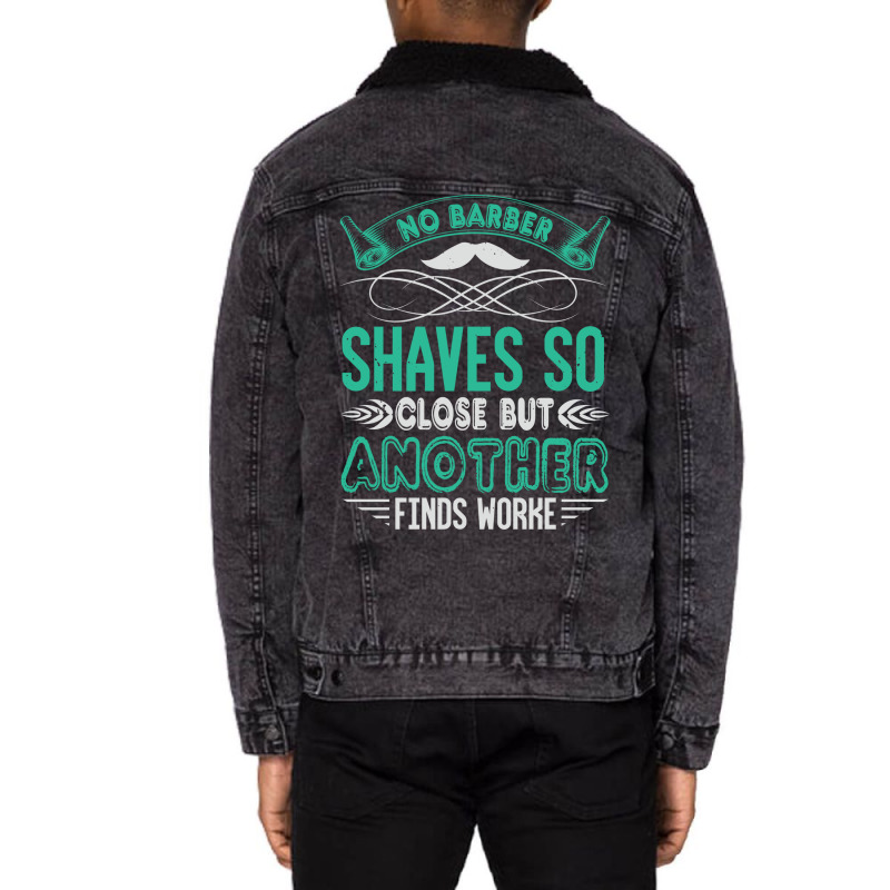 Barber Shop Haircut Beard Hairdresser Gift Summer Unisex Sherpa-lined Denim Jacket | Artistshot