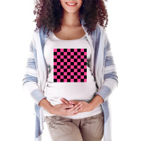 Black And Pink Checkerboard Pattern Maternity Scoop Neck T-shirt | Artistshot