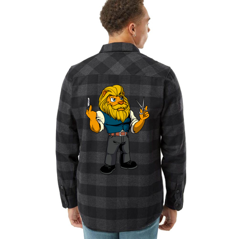 Cartoon Lion Is The Barber Boy Flannel Shirt | Artistshot