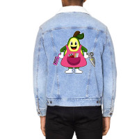 Avocado As Hairdresser With Scissors Comb Funny Unisex Sherpa-lined Denim Jacket | Artistshot