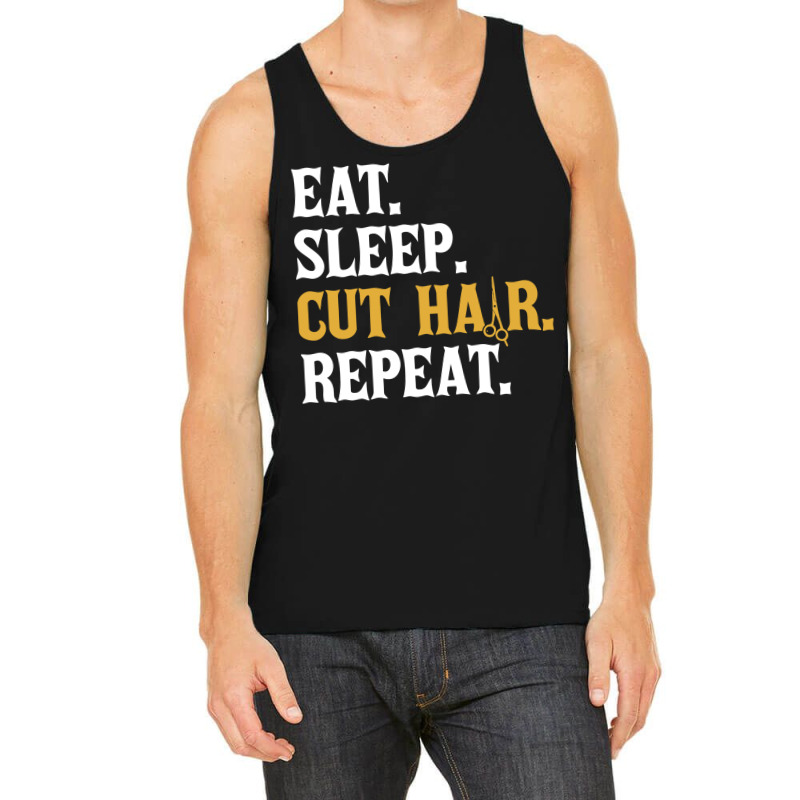 Eat Sleep Cut Hair Repeat 70s Tank Top | Artistshot