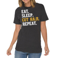 Eat Sleep Cut Hair Repeat 70s Vintage T-shirt | Artistshot