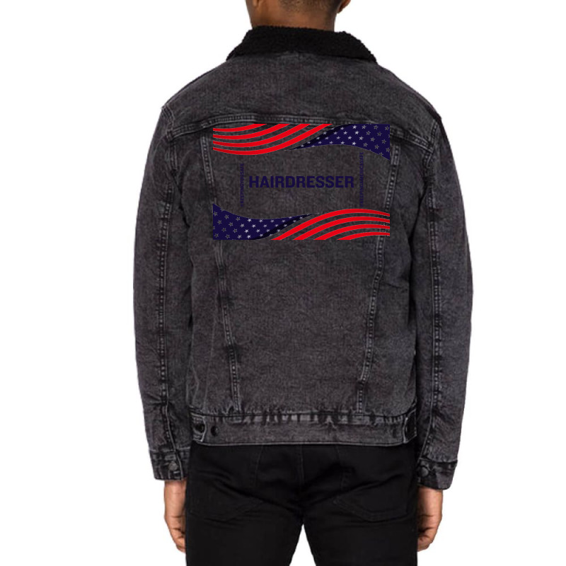 Hairdresser Keeping America Safe Unisex Sherpa-lined Denim Jacket | Artistshot