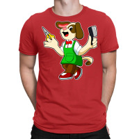 Dog As Hairdresser With Scissors Comb Travel T-shirt | Artistshot