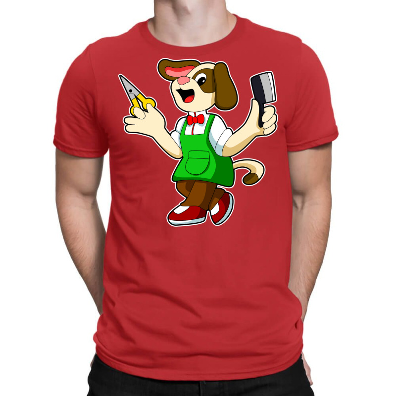 Dog As Hairdresser With Scissors Comb Travel T-Shirt by kuperkloocke | Artistshot