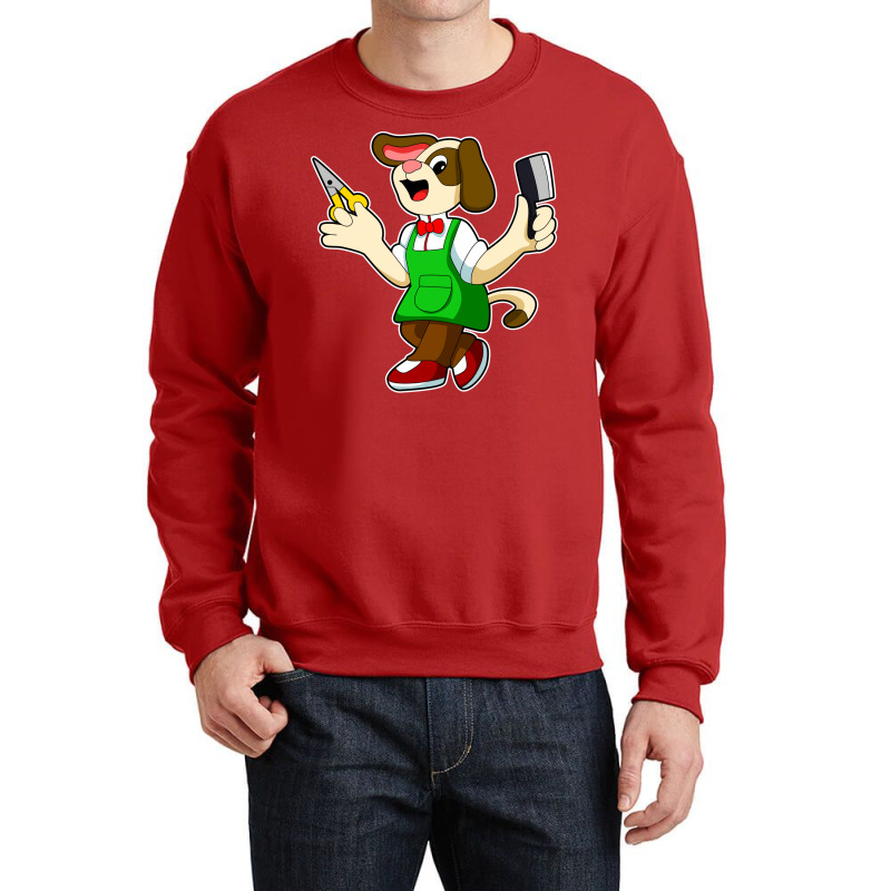 Dog As Hairdresser With Scissors Comb Travel Crewneck Sweatshirt by kuperkloocke | Artistshot