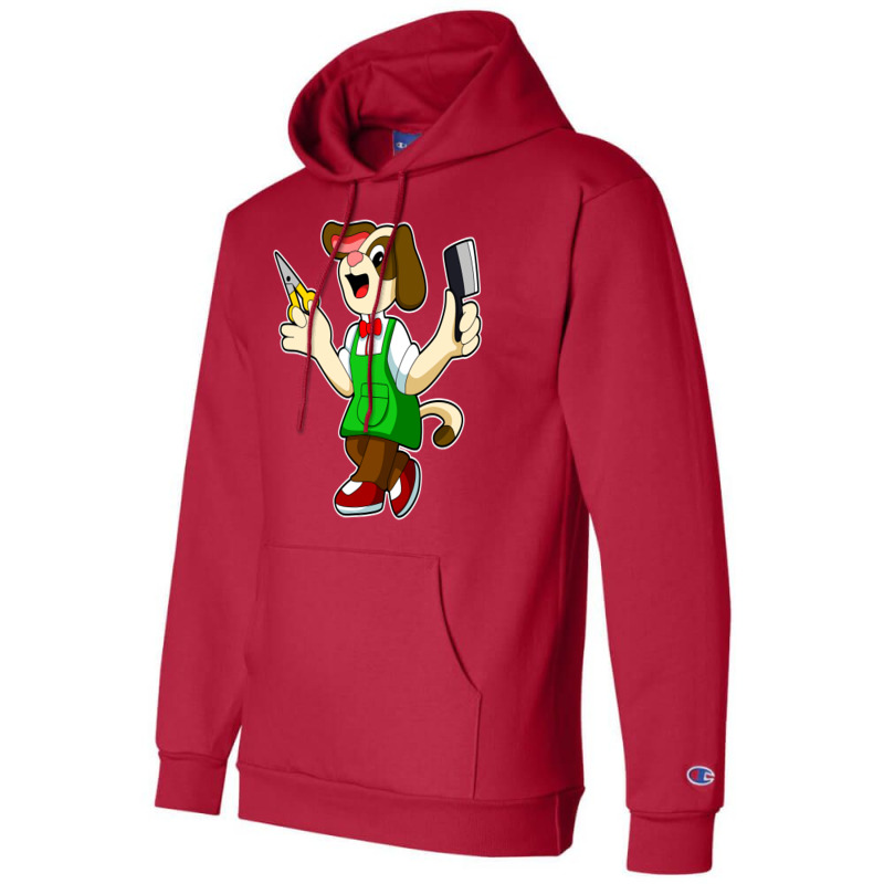 Dog As Hairdresser With Scissors Comb Travel Champion Hoodie by kuperkloocke | Artistshot