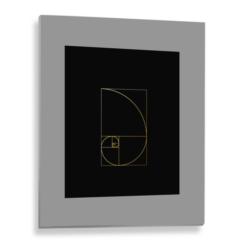 Fibonacci Golden Ratio Gold Spiral Sacred Geometry Metal Print Vertical | Artistshot