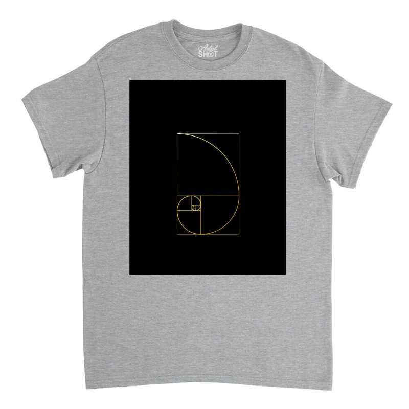 Fibonacci Golden Ratio Gold Spiral Sacred Geometry Classic T-shirt | Artistshot