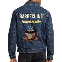 Barbecuing Fueled By Coffee Barbecue Bbq Party Foo Men Denim Jacket | Artistshot