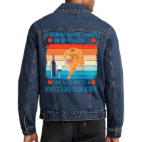 Nova Scotia Duck Tolling Retriever T  Shirt A Woman Cannot Survive On Men Denim Jacket | Artistshot