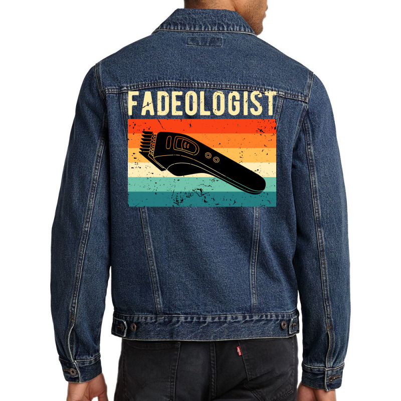 Retro Barbershop Vintage Barber Love Men Denim Jacket | Artistshot