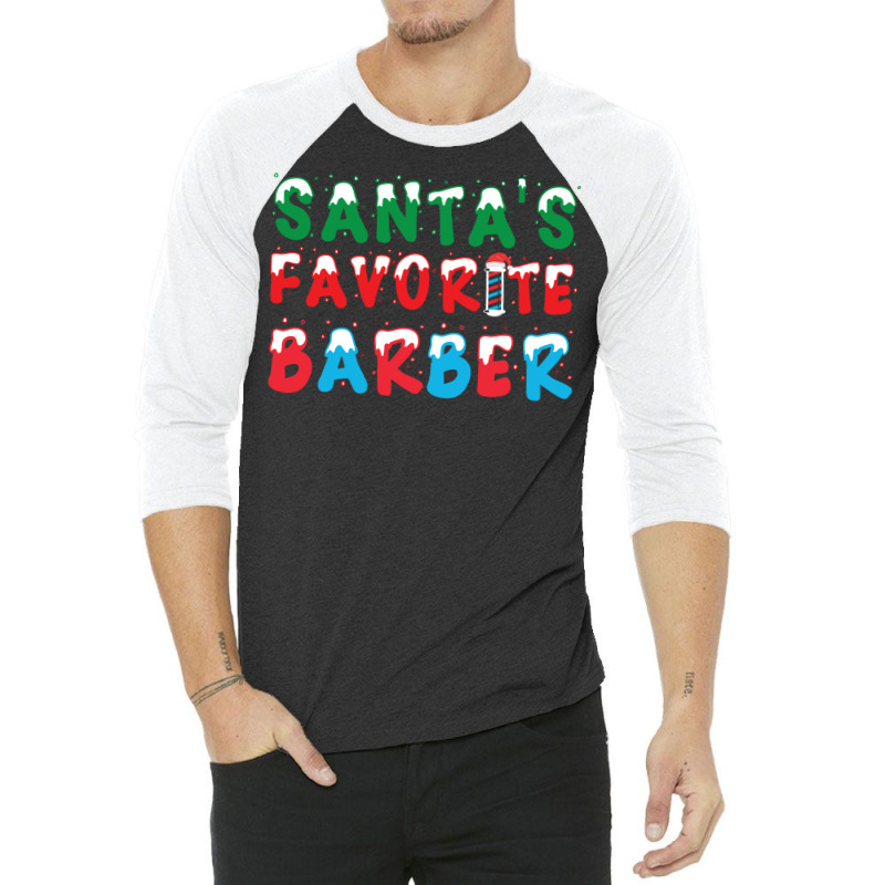 Santas Favorite Barber Christmas Holiday Gift Gift 3/4 Sleeve Shirt | Artistshot