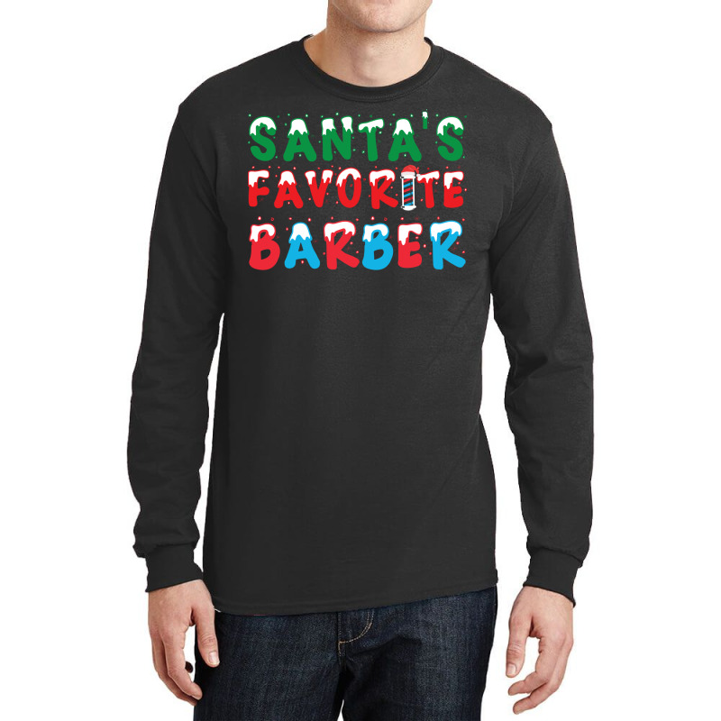 Santas Favorite Barber Christmas Holiday Gift Gift Long Sleeve Shirts | Artistshot