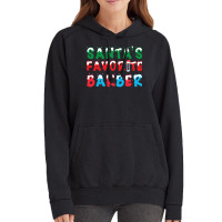 Santas Favorite Barber Christmas Holiday Gift Gift Vintage Hoodie | Artistshot