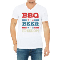 Bbq Beer Freedom Texas Bbq Design For Him Funny V-neck Tee | Artistshot