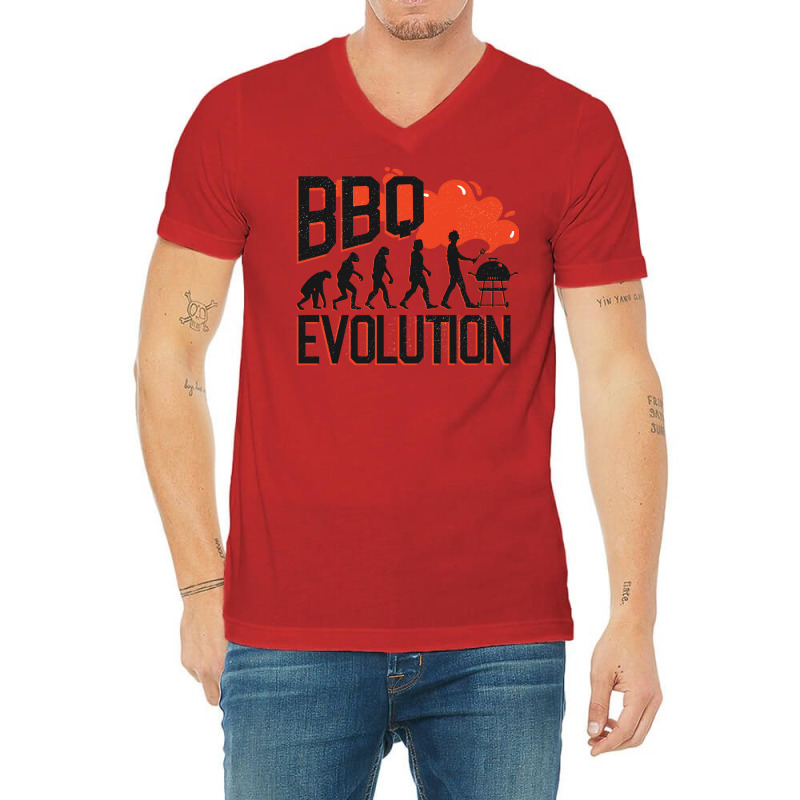 Bbq Evolution Grill Barbecue Kochen Mann Vater Boy V-Neck Tee by strosesimonsf | Artistshot