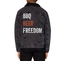 Beer Bbq Freedom Texas Bbq Design For Him Love Unisex Sherpa-lined Denim Jacket | Artistshot